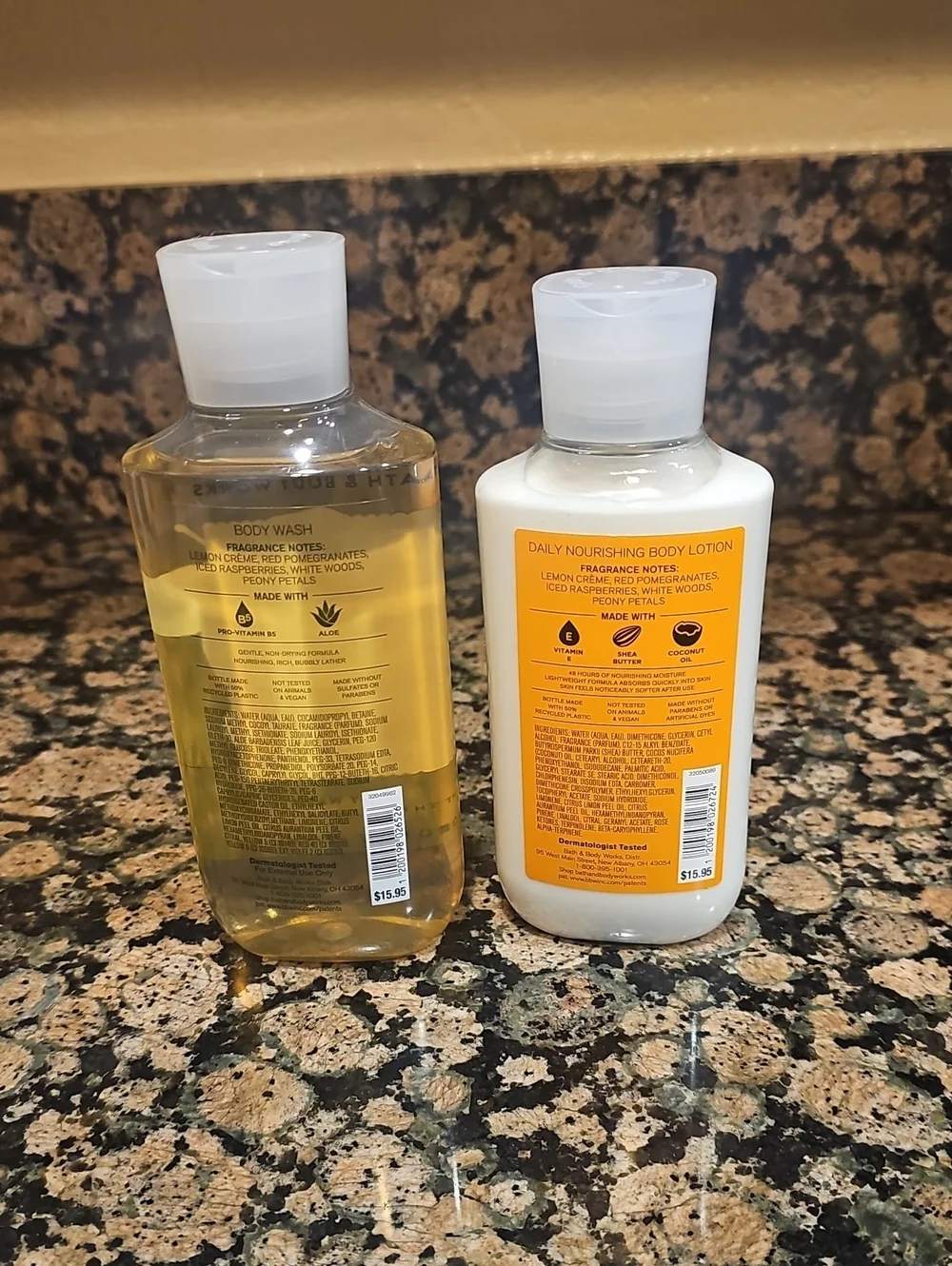 Bath & Body Works Lemon Pomegranate Cream Bottle Duo